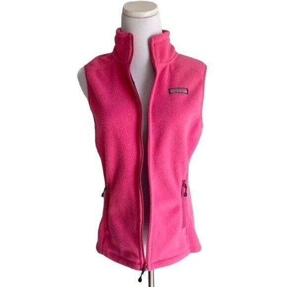 Vineyard Vines Westerly Pink Fleece Vest - Picture 7 of 8